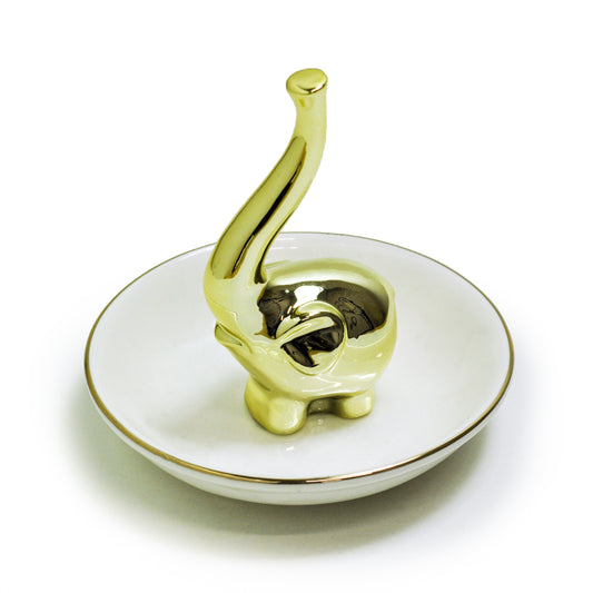 Elephant Ring Dish by Crystal Castle®, Gold