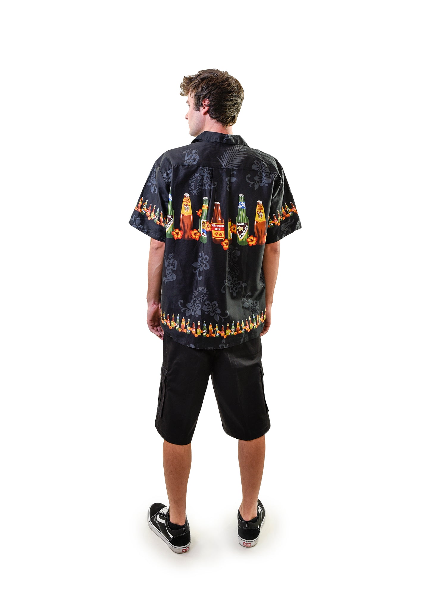 Men's Hawaiian Shirt, Beer Bottles