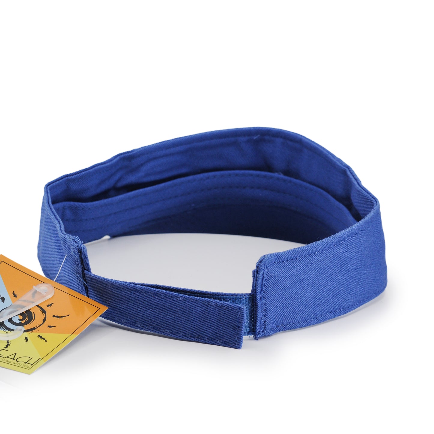 River Beach Unisex Visor in color Royal Blue. Back View showcasing hook and loop enclosure.