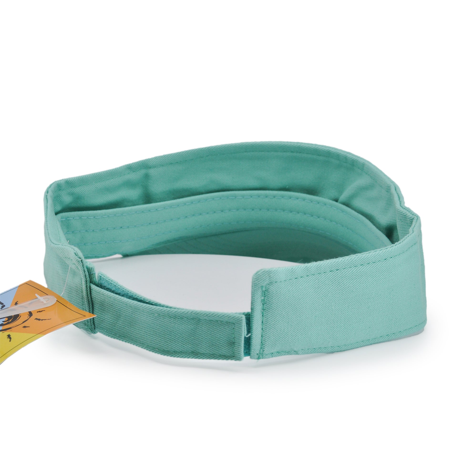 River Beach Unisex Visor in color Mist Green. Back View showcasing hook and loop enclosure.