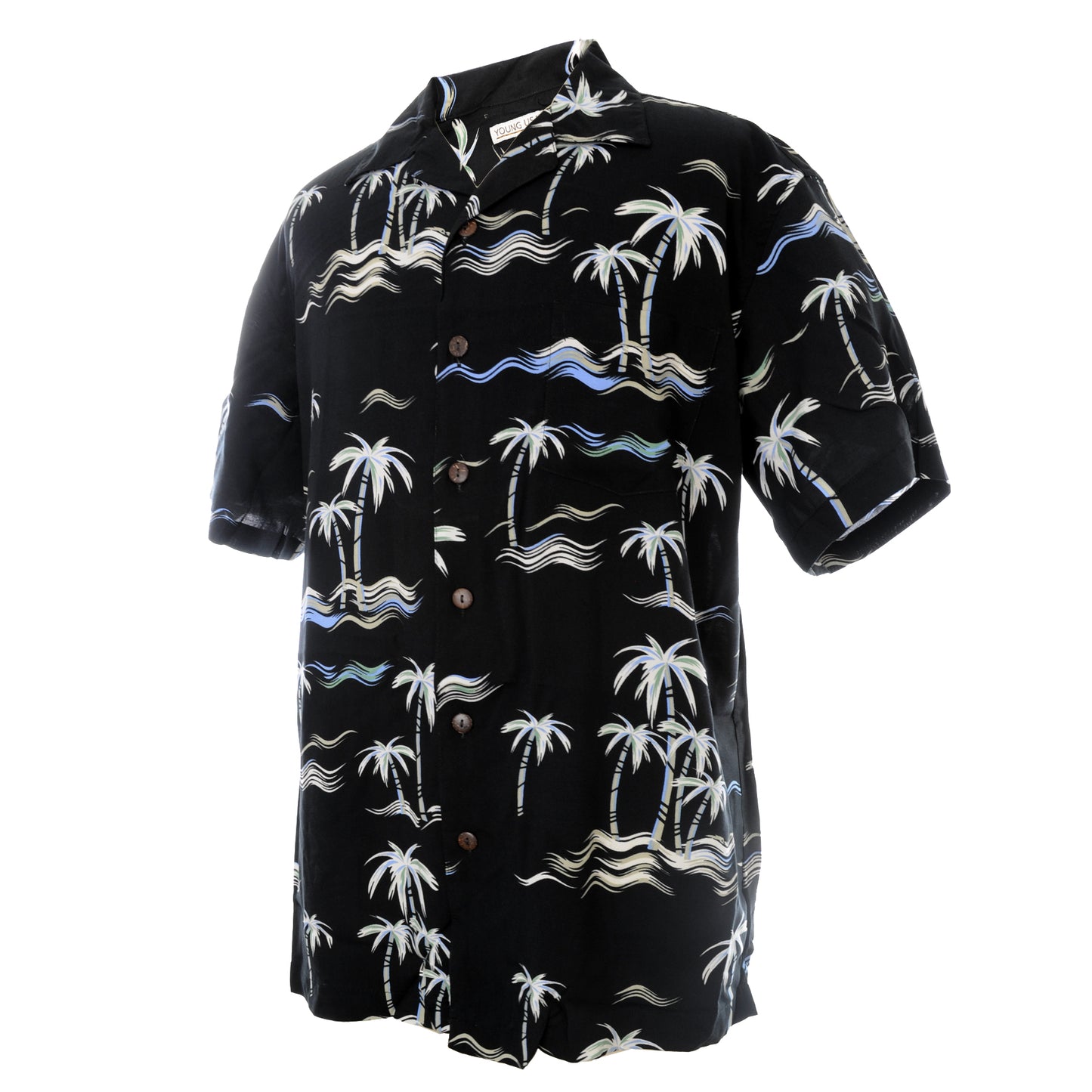 Men's Hawaiian Shirt, Palm Trees and Waves