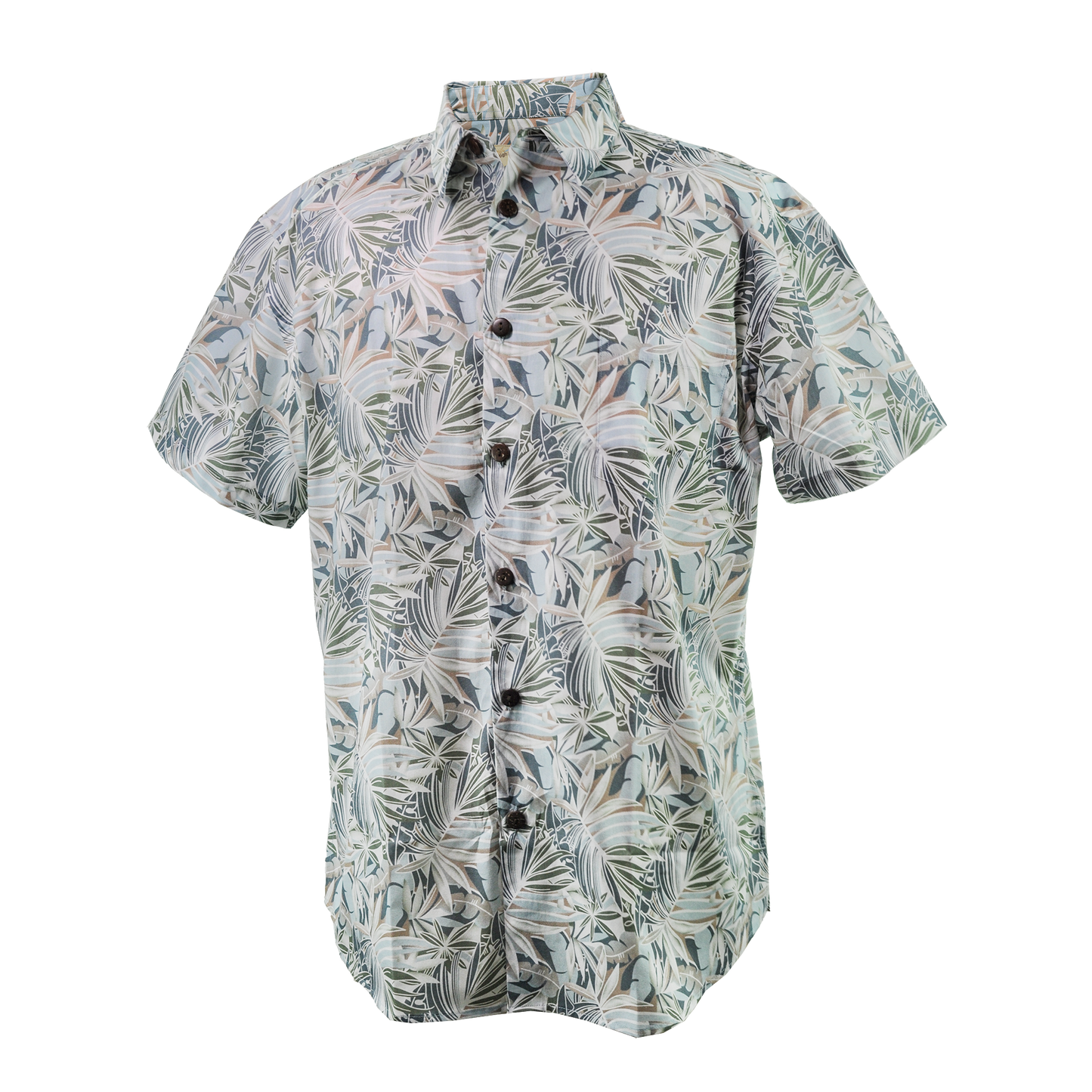 Men's Hawaiian Vintage Shirt, Floral Leaves