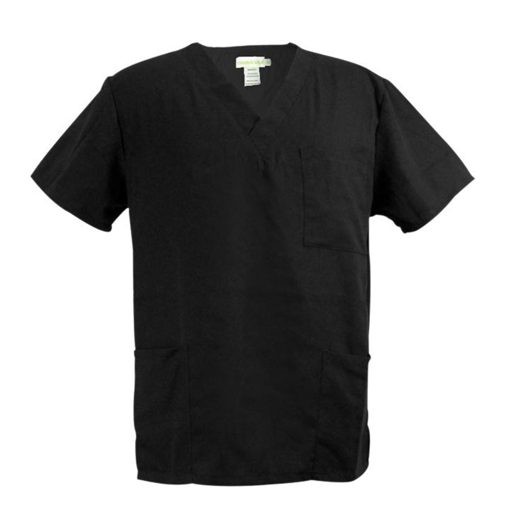 Young USA Adult Scrub Top in Black