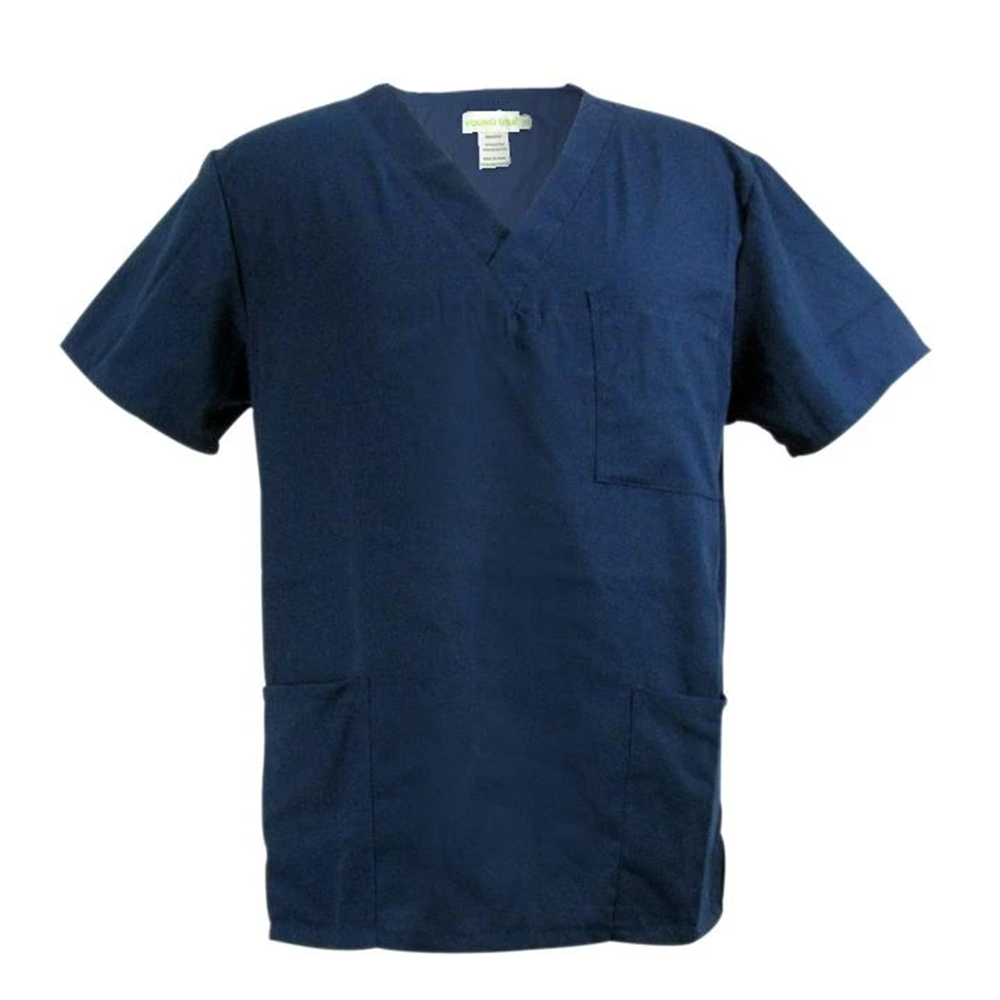 Young USA Adult Scrub Top in Navy