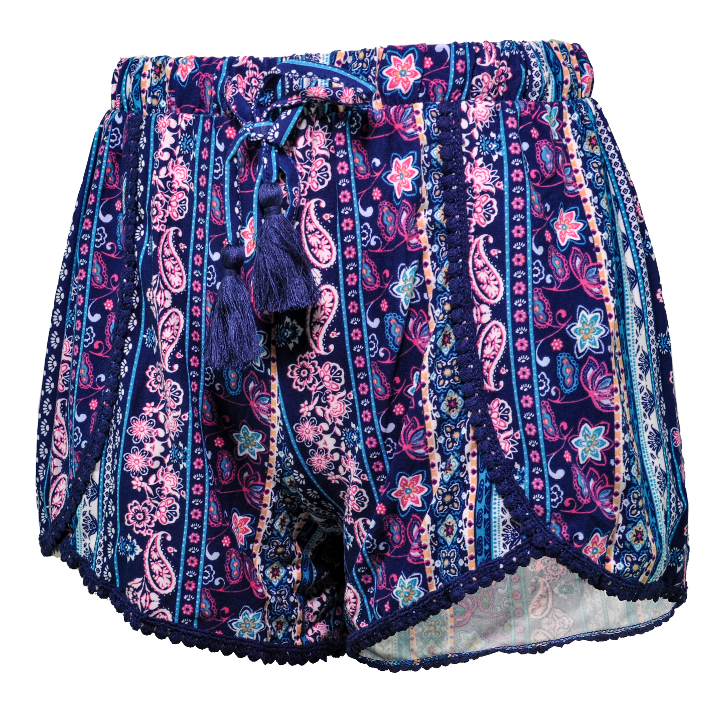 Young USA® Ladies Mid-Waist Bohemian Boho Shorts