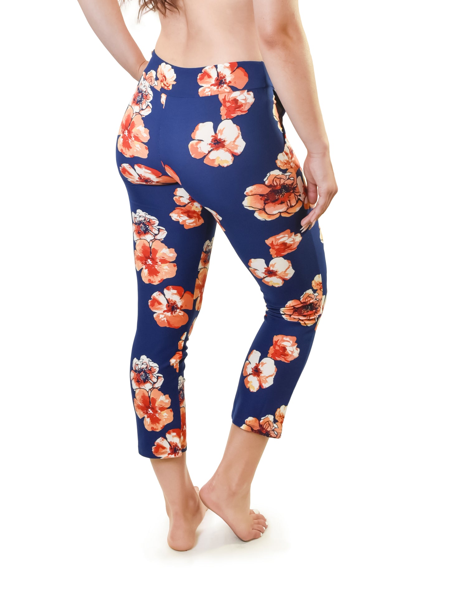 Young USA® Ladies Soft Pajama Pants in Navy and Orange