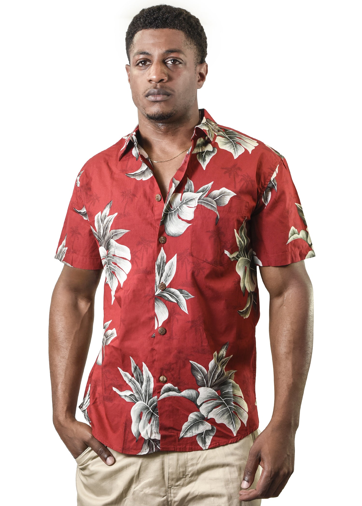 Men's Hawaiian Shirt - Cars, Surfboards and Palm Trees