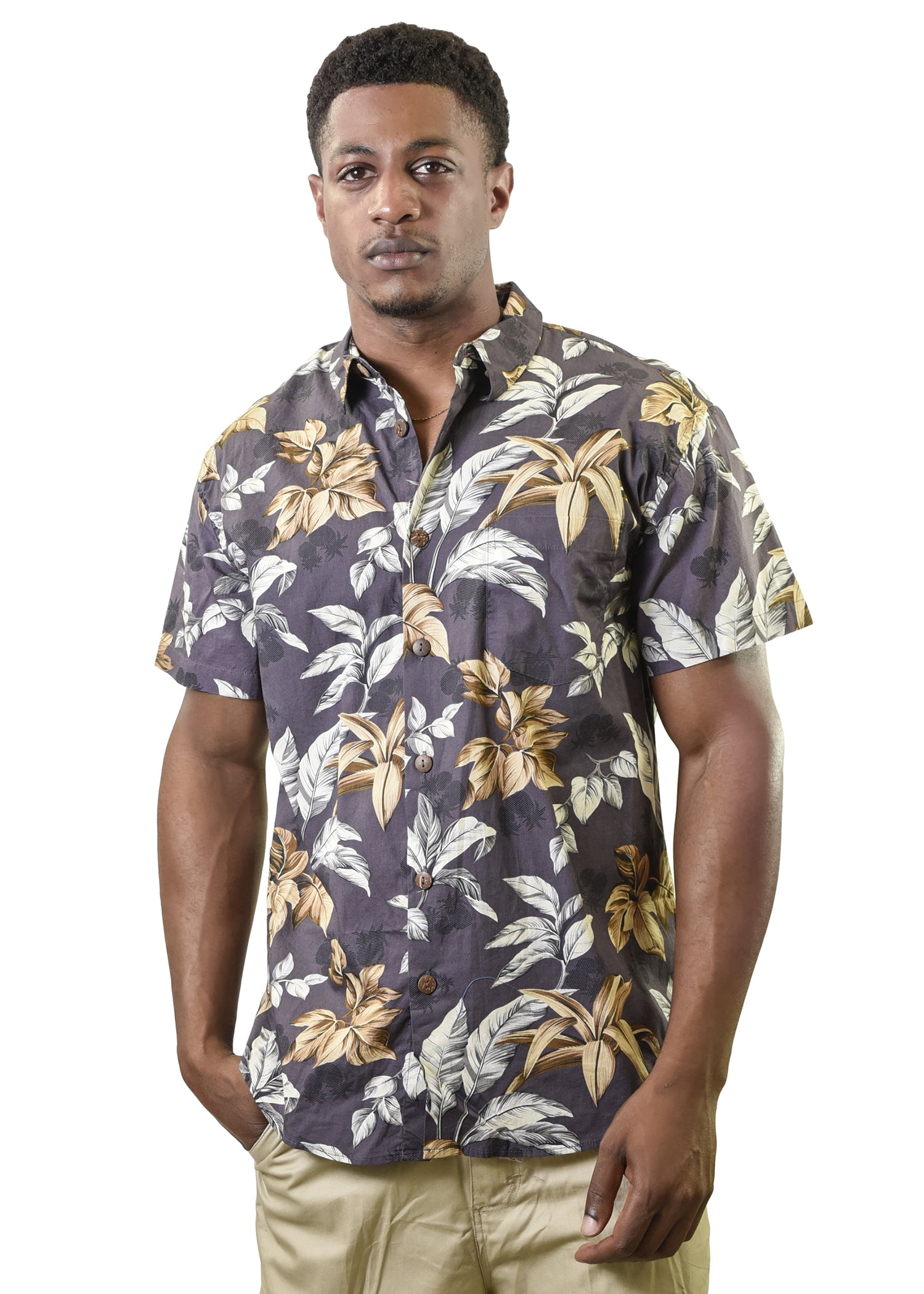 Men's Hawaiian Shirt - Cars, Surfboards and Palm Trees