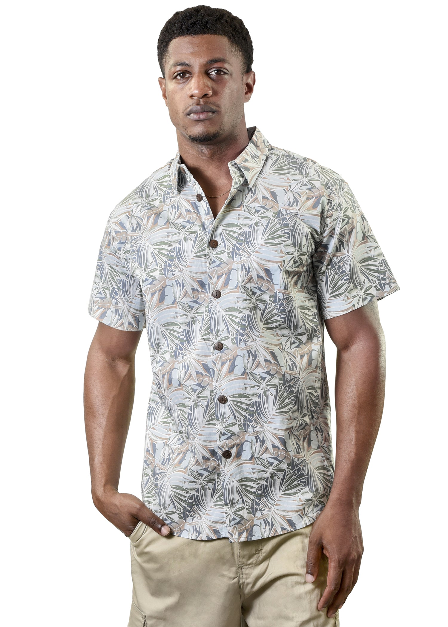 Men's Hawaiian Shirt - Cars, Surfboards and Palm Trees