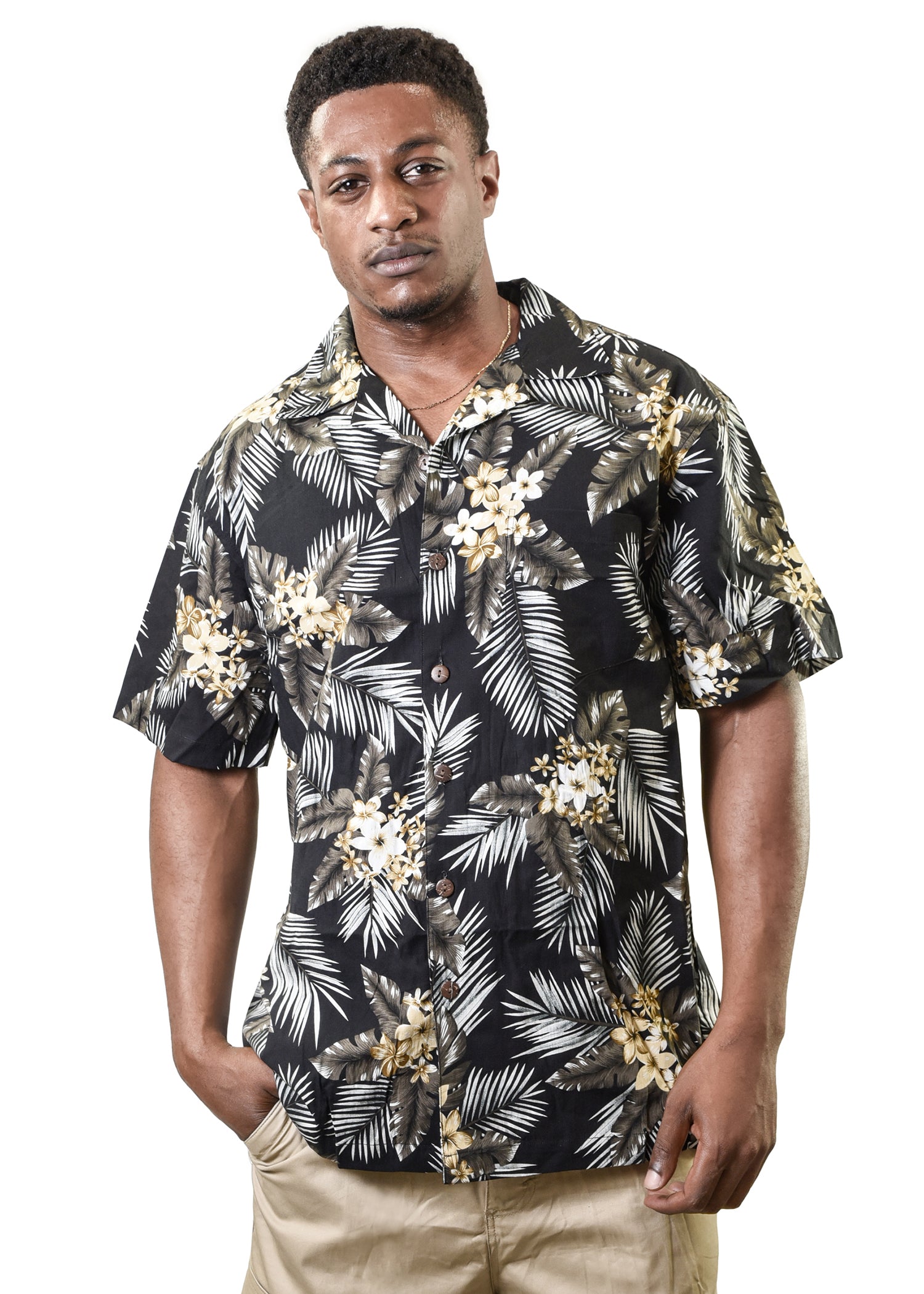 Men's Hawaiian Shirt - Cars, Surfboards and Palm Trees