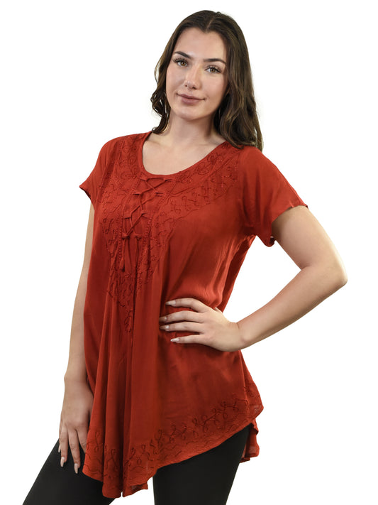 Young USA® Ladies Bohemian Blouse, Red
