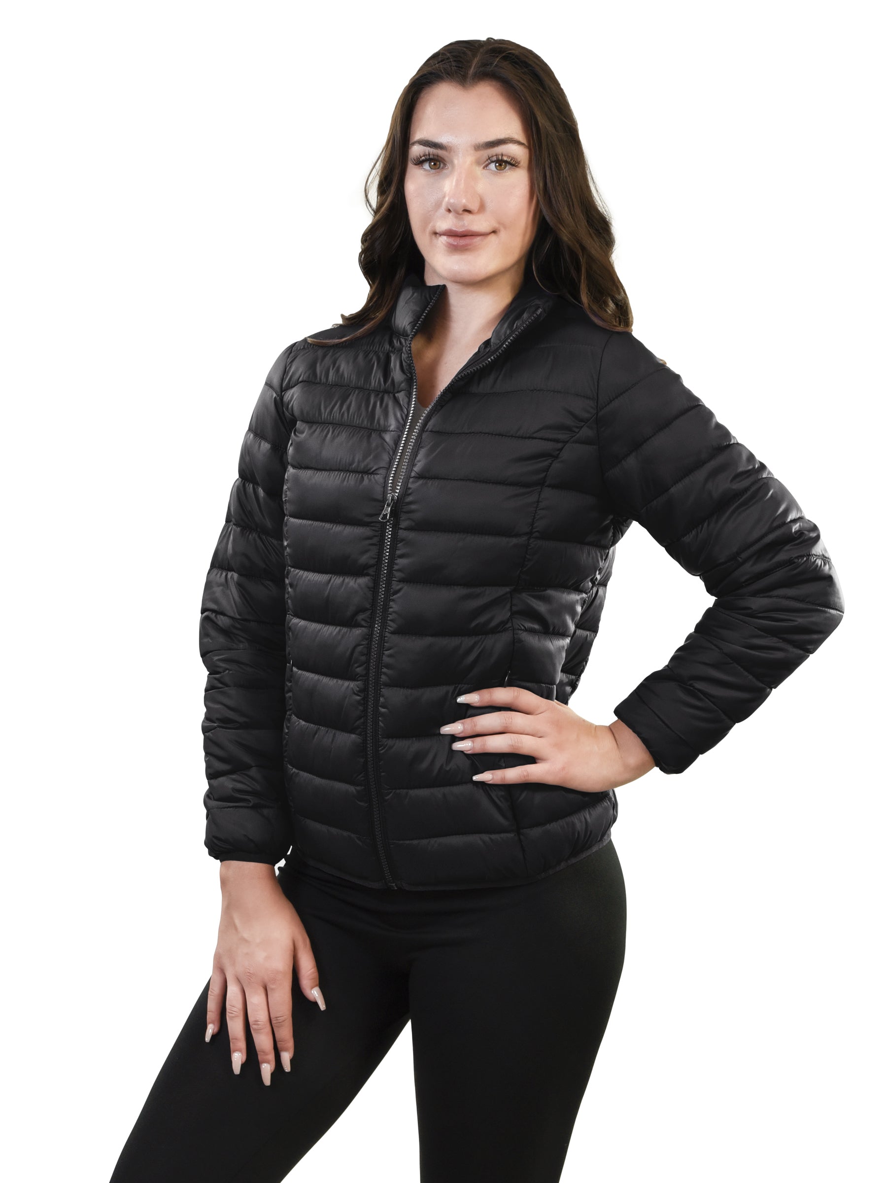 Ladies packable sales puffer jacket