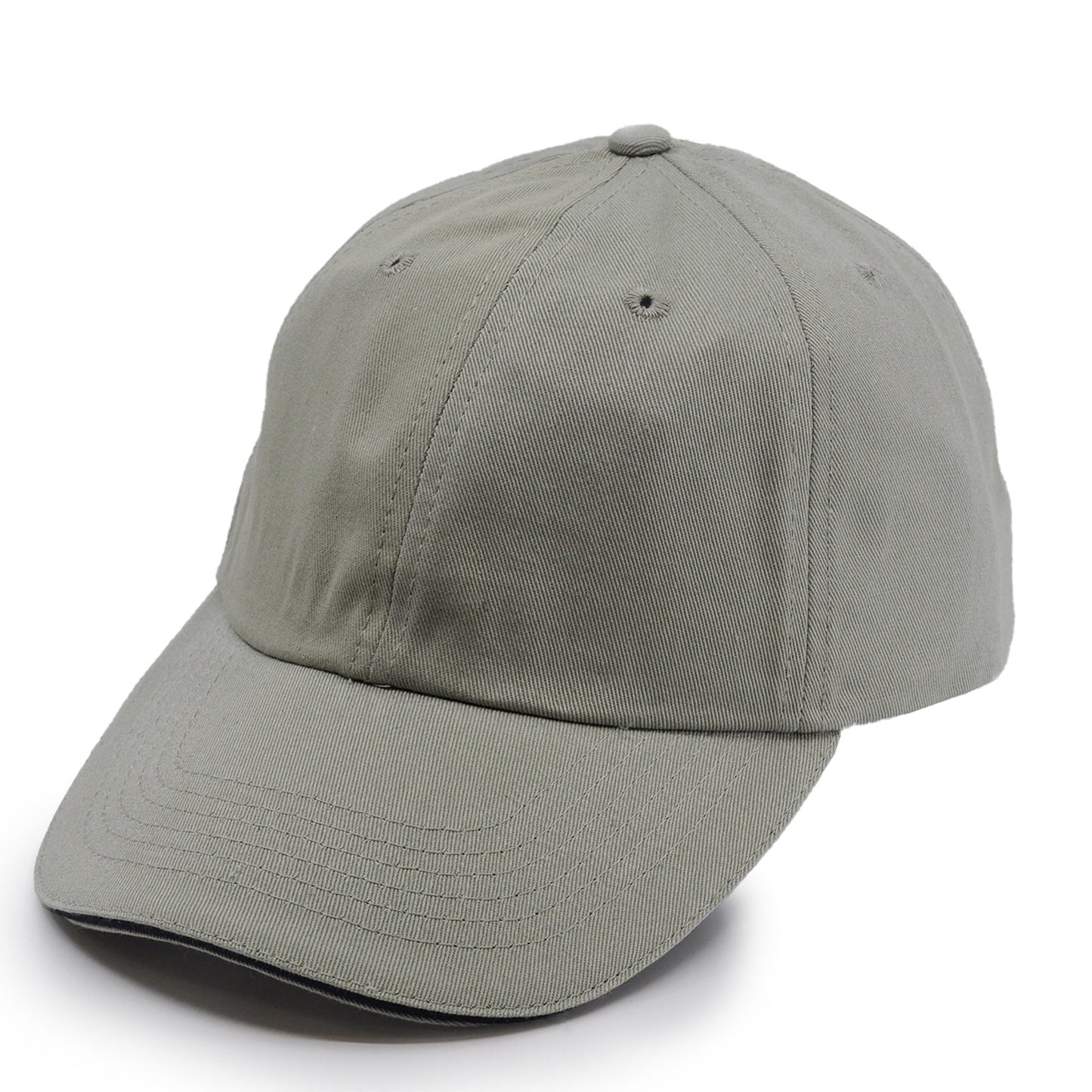 River Beach 100% Cotton Unisex Sports Cap, in color Grey. Front View.