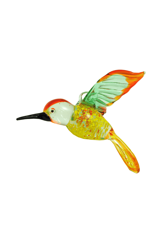 Glass Humming Bird by Crystal Castle®, Green and Red