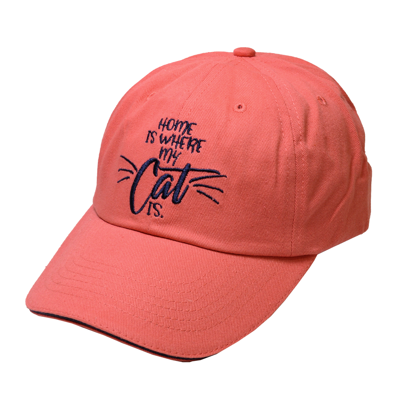 Pet Collection "Home Is Where My Cat Is" 100% Cotton Adjustable Sports Cap.