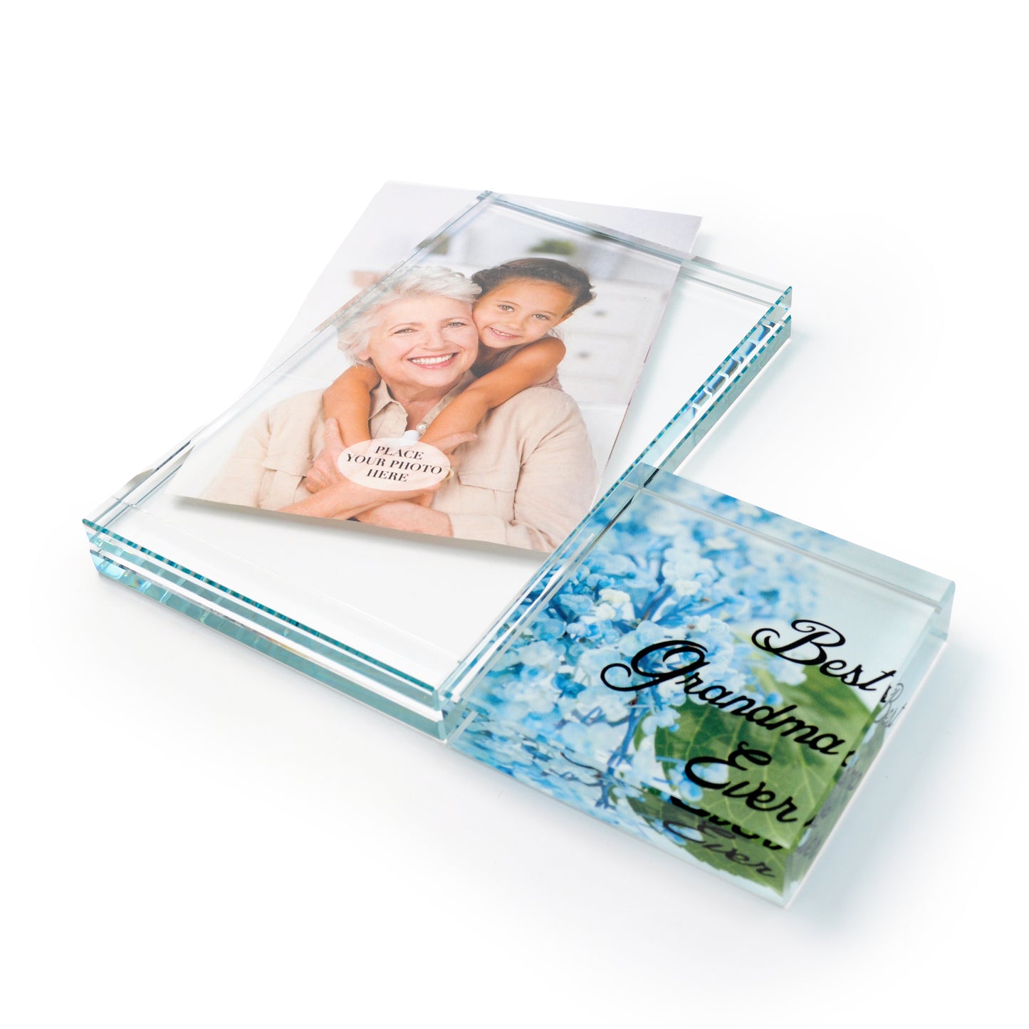 Mother's Day Glass Photo Frame "Best Grandma Ever" by Crystal Castle