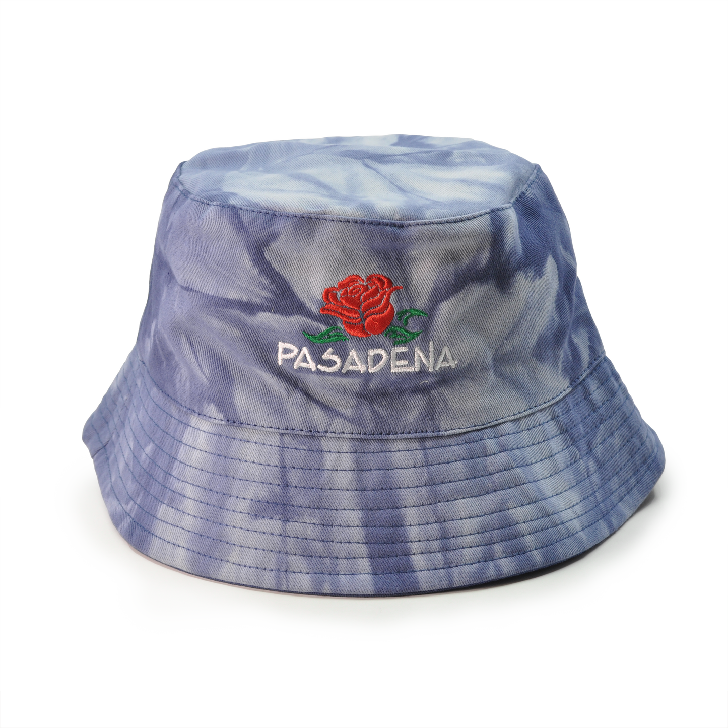 Reversible Your Beach City Unisex 100% Cotton Packable Summer Travel Bucket Beach Sun Hat Outdoor Cap. (Tie Dye Blue/Blue)