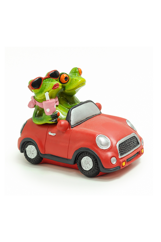 Crystal Castle Frog Couple Mini Car Figurine Green QM-012
