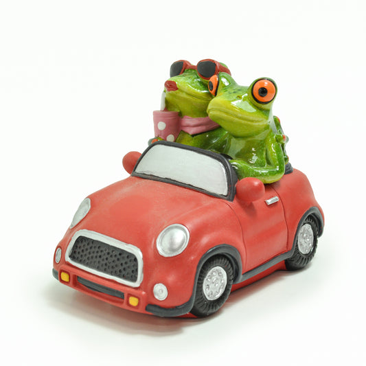 Crystal Castle Frog Couple Mini Car Figurine Green QM-012