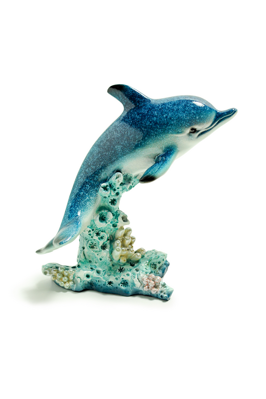 Dolphin over Coral Figurine by Crystal Castle®