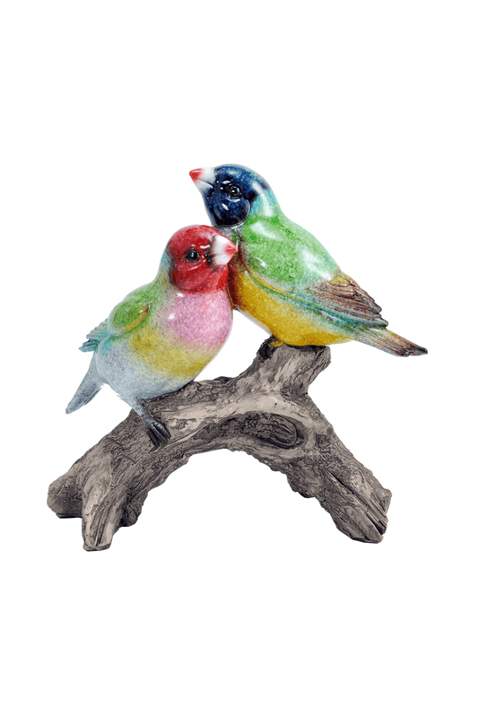 Two Sparrows on Branch Figurine by Crystal Castle®