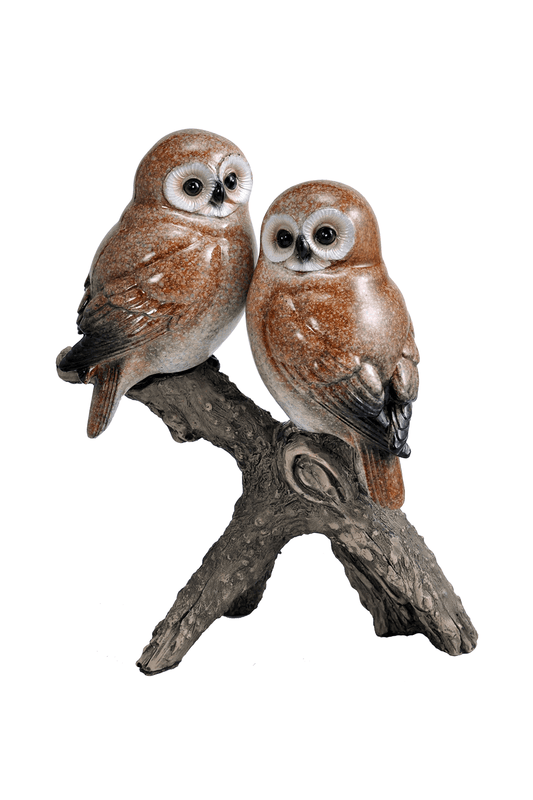 Two Owls on Branch Figuirine by Crystal Castle®