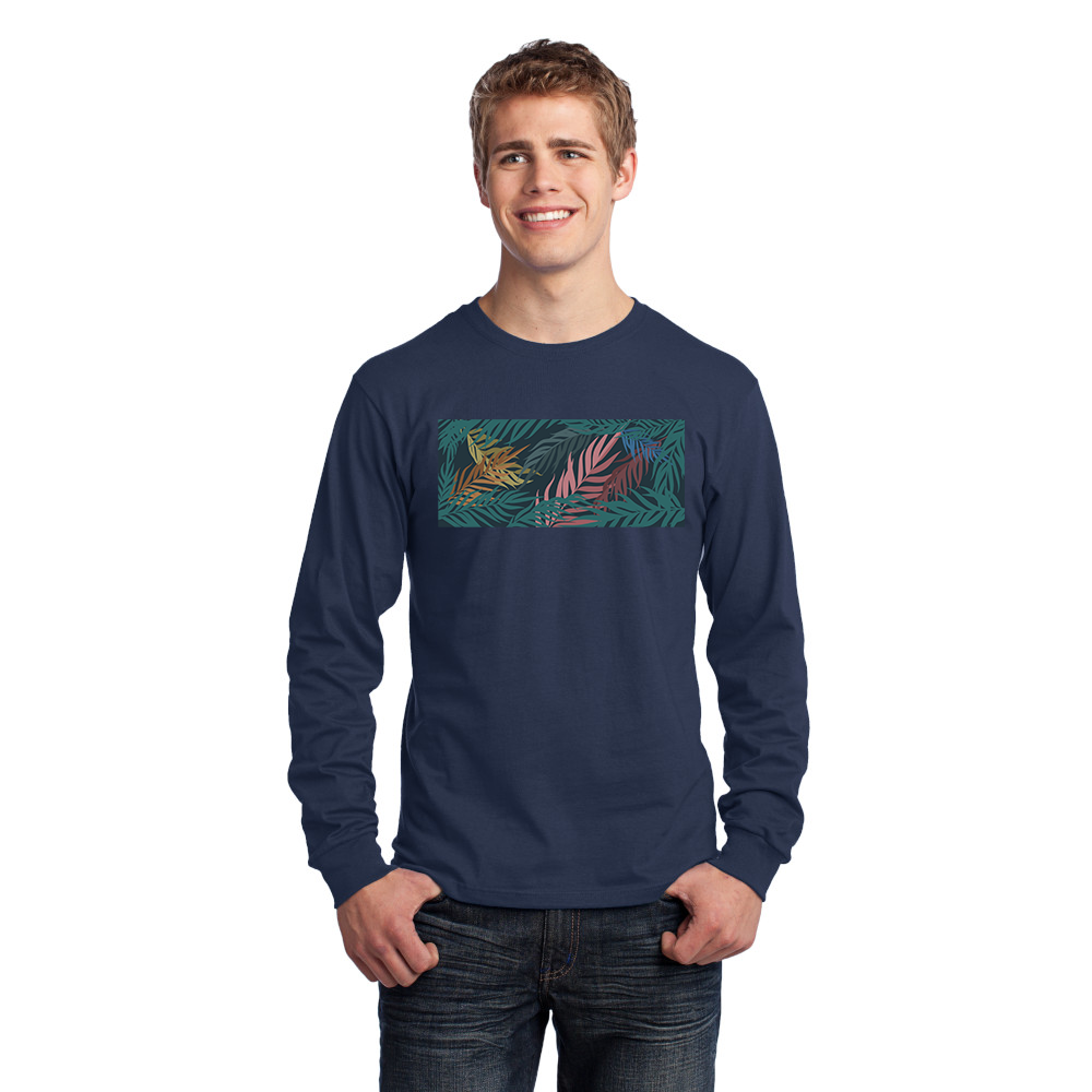 Men's Long Sleeve Jersey T-Shirt. Green.