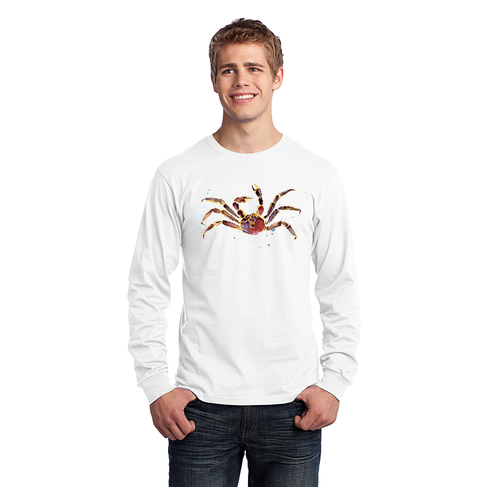 Men's Long Sleeve Jersery T-Shirt. Crab.