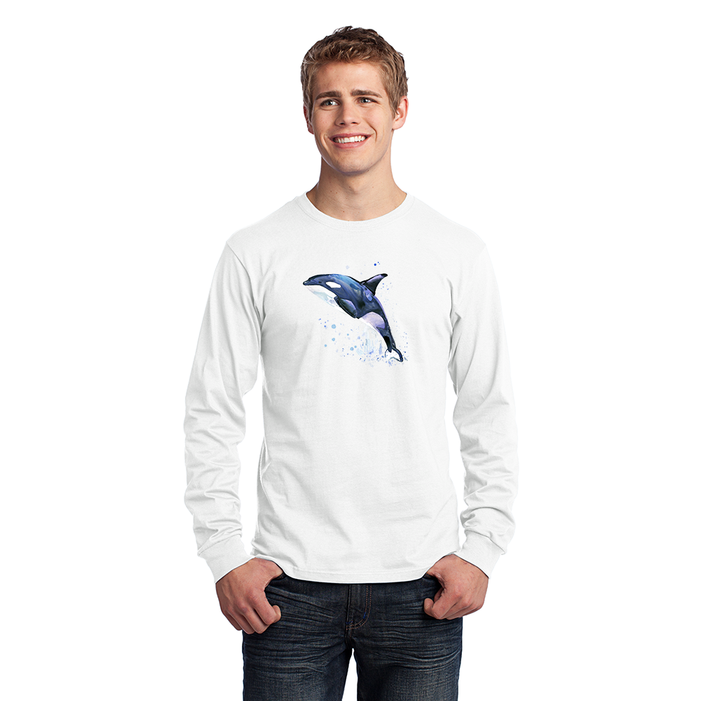 Men's Long Sleeve Jersey T-Shirt. Whale.