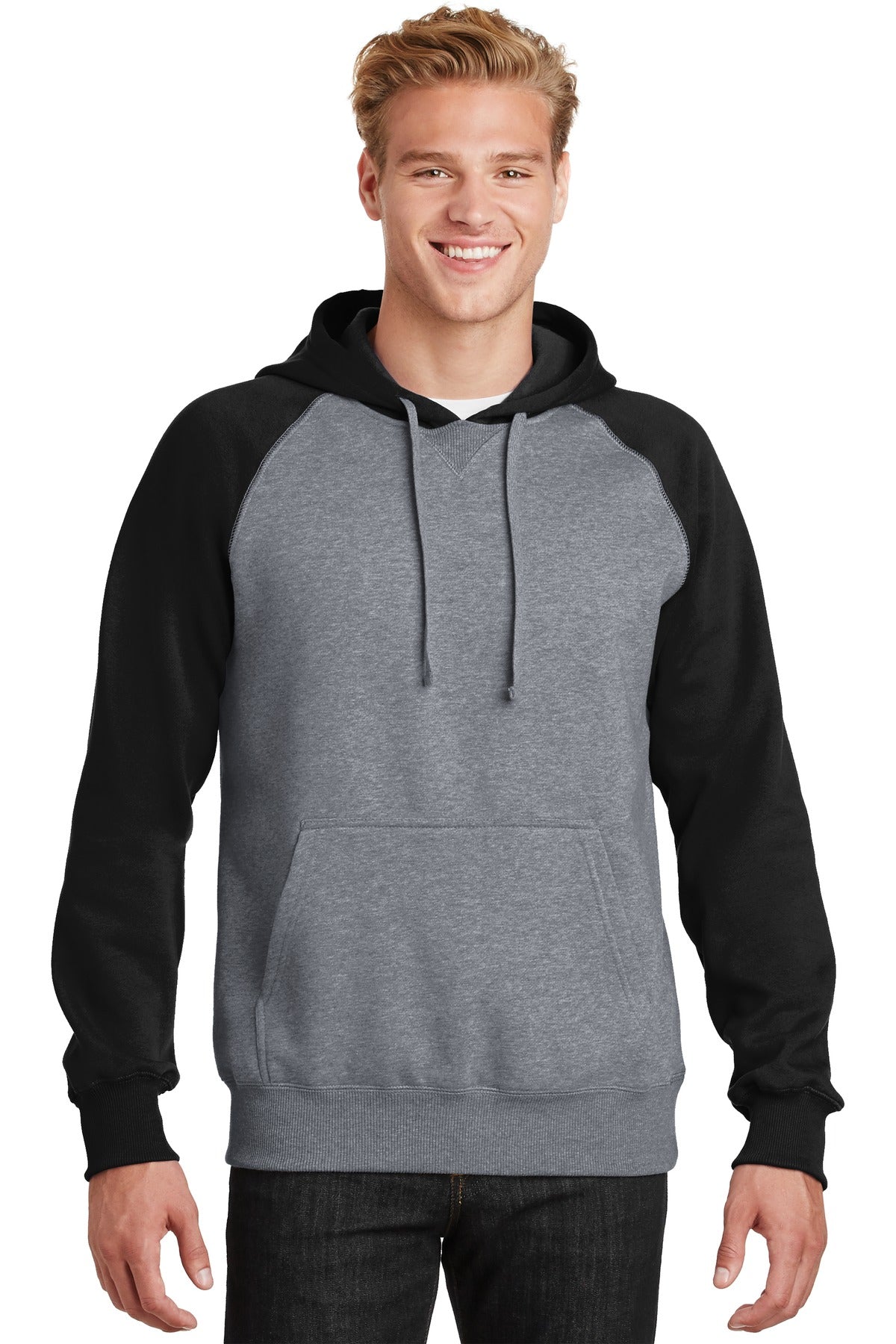 Sport-Tek® Raglan Colorblock Pullover Hooded Sweatshirt. ST267