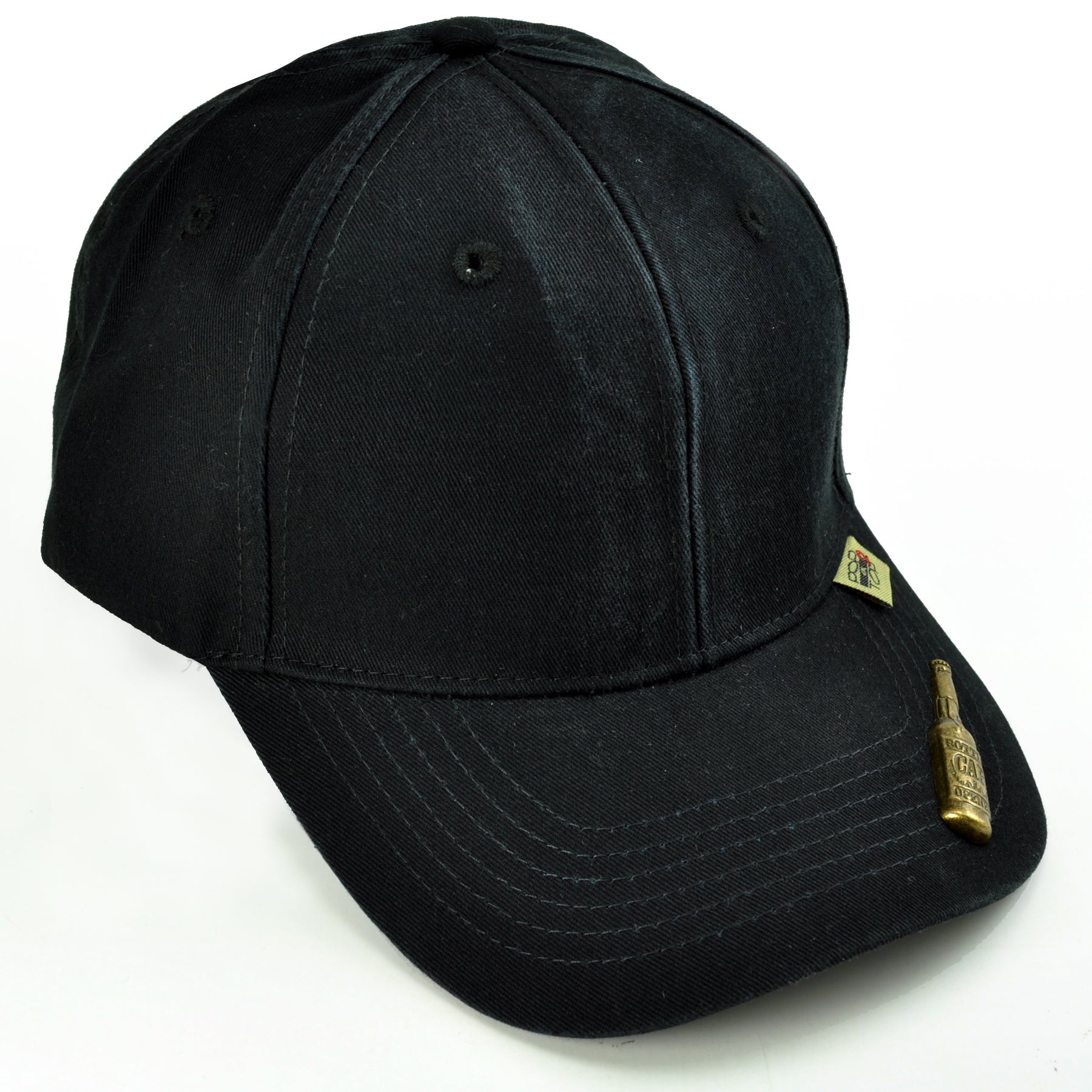POP-A-TOP Snapback Hat with Bottle Opener in Black