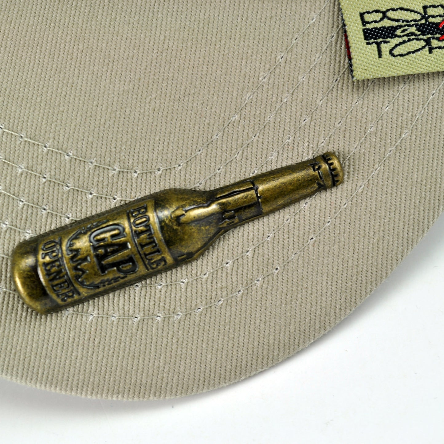 POP-A-TOP Snapback Hat with Bottle Opener in Beige