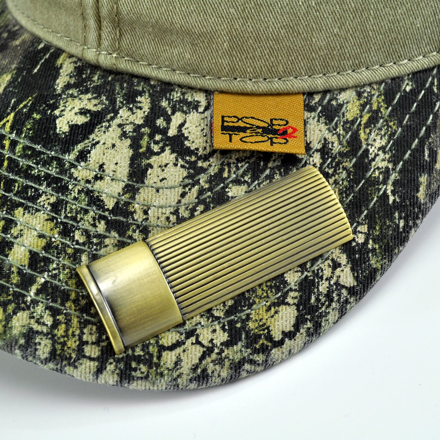 POP-A-TOP Snapback Hat with Bottle Opener Gray Camo