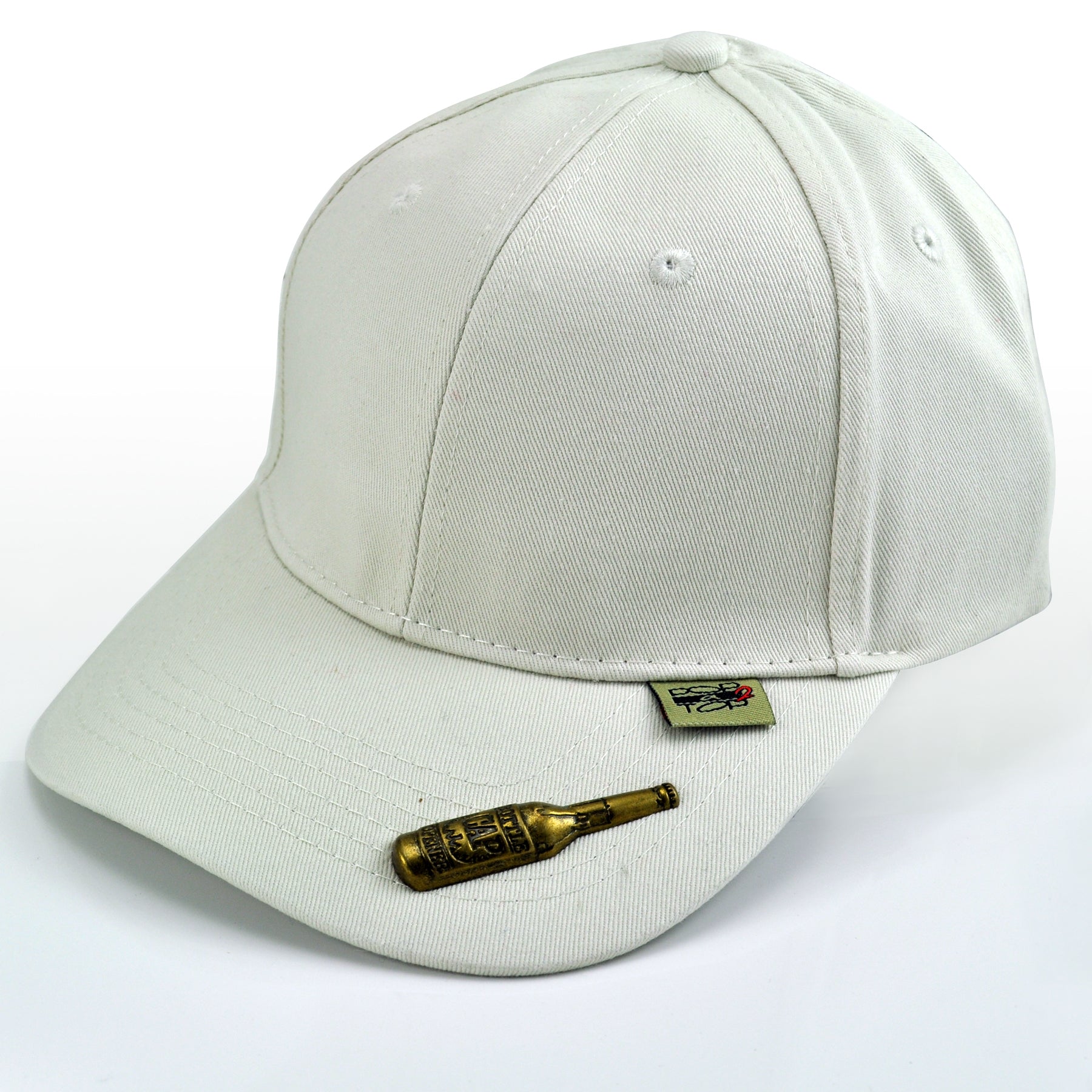 POP-A-TOP Snapback Hat with Bottle Opener in Cream