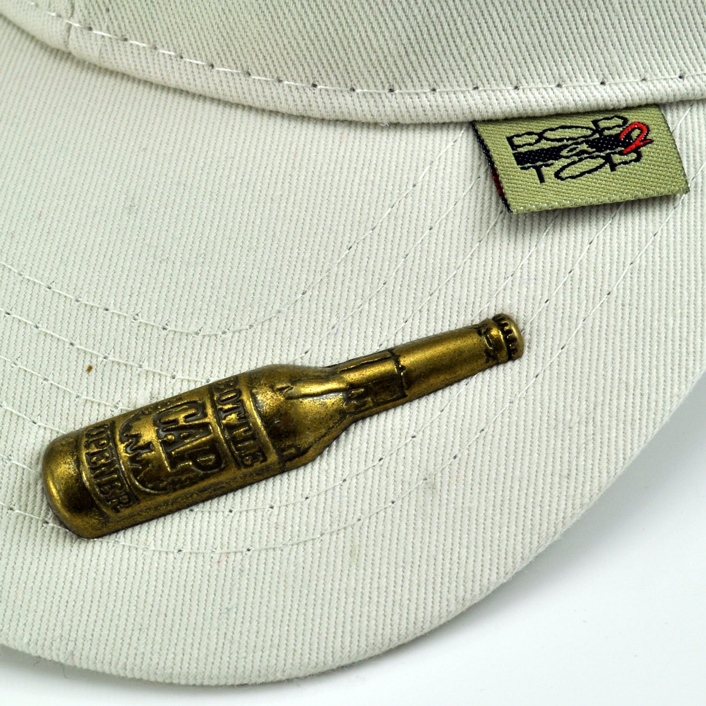 POP-A-TOP Snapback Hat with Bottle Opener in Cream