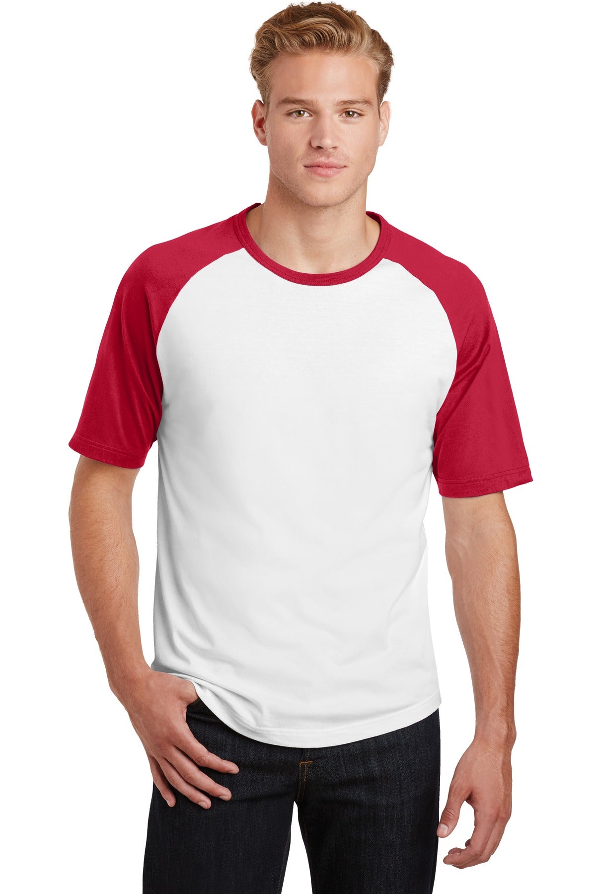 Sport-Tek® Short Sleeve Colorblock Raglan Jersey. T201