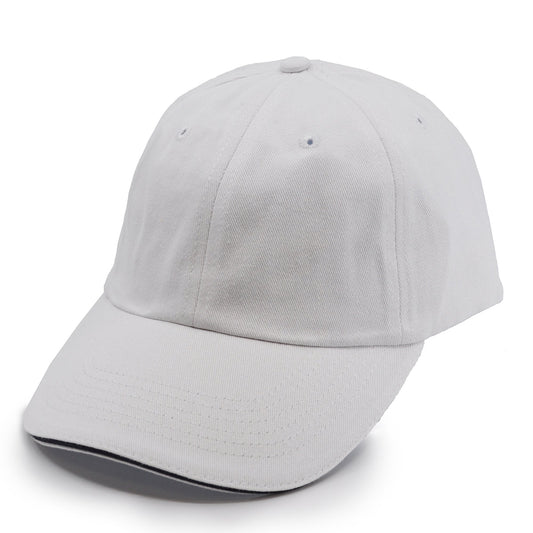 100% Cotton Adjustable Sports Cap. (White)