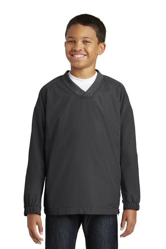 Sport-Tek® Youth V-Neck Raglan Wind Shirt. YST72