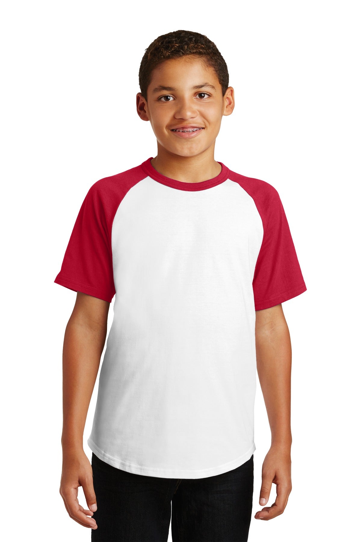 Sport-Tek® Youth Short Sleeve Colorblock Raglan Jersey. YT201