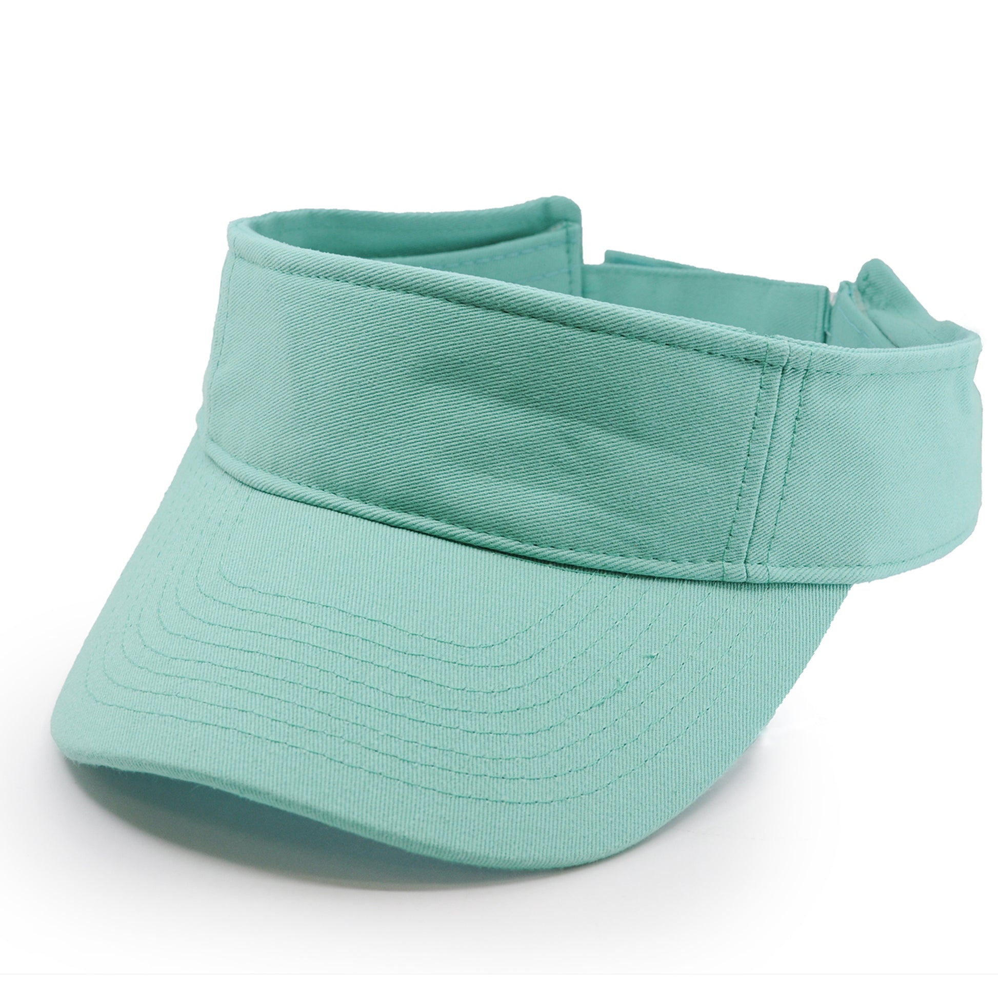 River Beach Unisex Visor in color Mist Green. Front View.