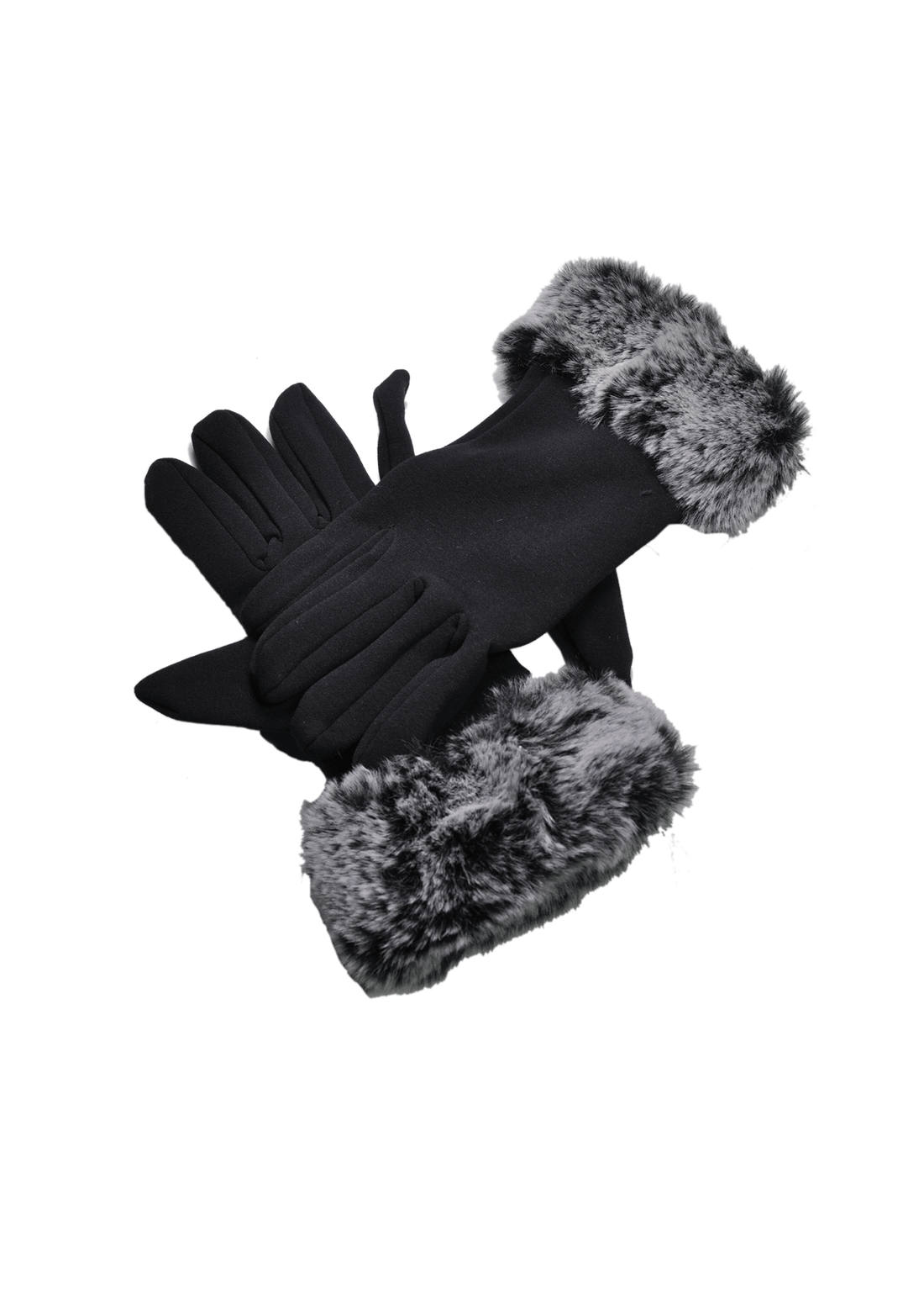 Ladies Knitted Fur Trimmed Gloves MODA GOODS